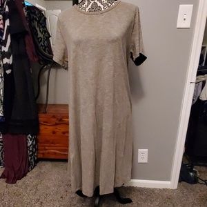 Lularoe grey tan dress